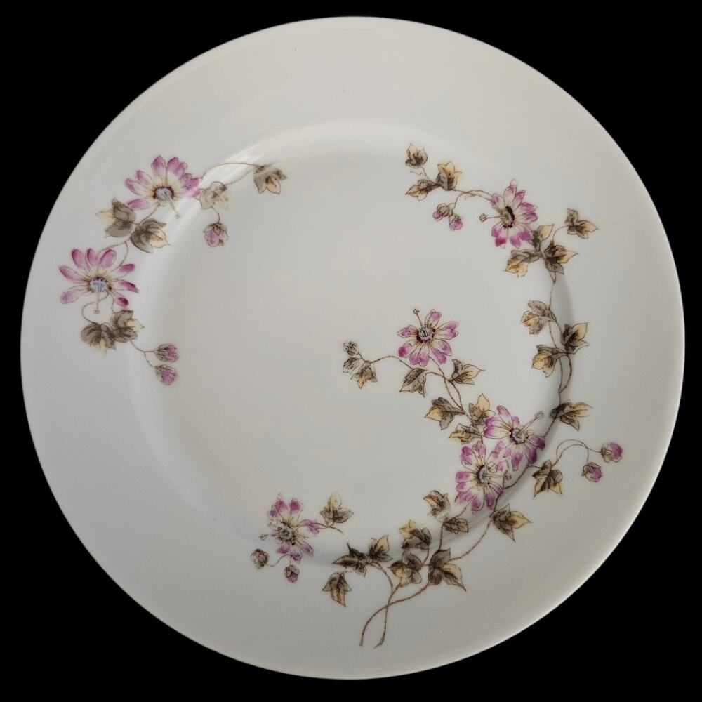 CFH GDM Limoges France Floral Porcelain Salad Plates Set of 2